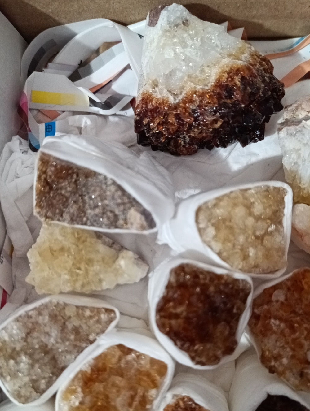 Citrine Cluster Lot Of 24 Crystals - Picture 2 of 5
